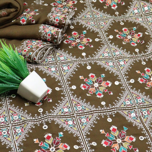 Dastkari Unstitched Exclusive Embroidered Crinkle Chiffon Collection 2023 - DUEEC 02