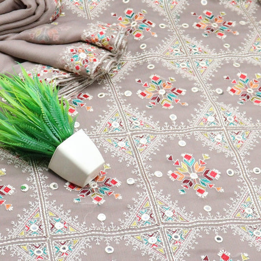 Dastkari Unstitched Exclusive Embroidered Crinkle Chiffon Collection 2023 - DUEEC 04