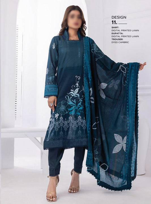 Design 11 ANUM DIGITAL PRINTED LAWN  Collection Vol 02