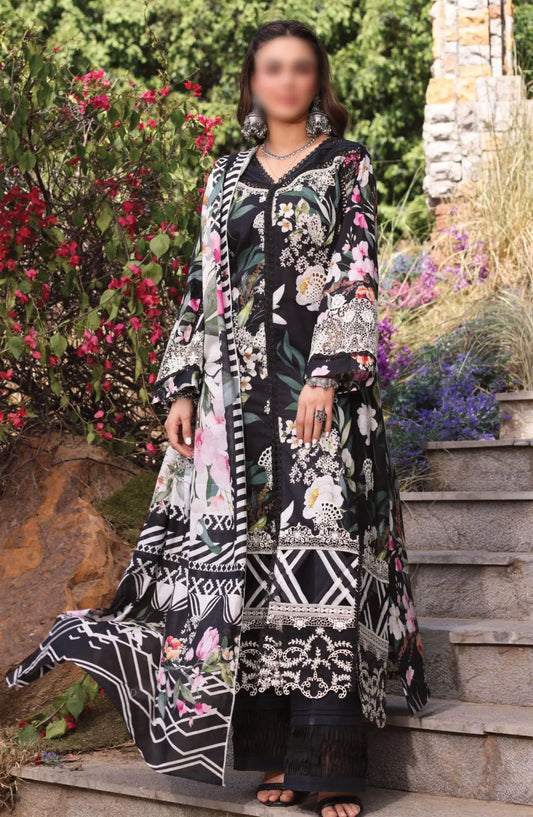 Elaf Print Chikankari Collection 2024 - ECK-02A NOIREE