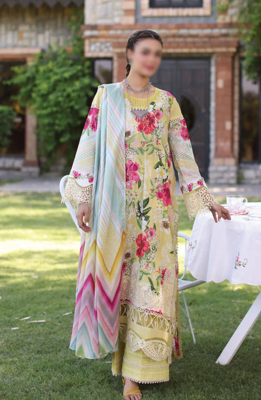Elaf Print Chikankari Collection 2024 - ECK-06A SUNSHINE BOUQUET