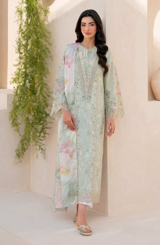 Iznik Embroidered Lawn Unstitched 3 Piece Suit - EFL-07 - IZK25FL - Blue - Summer Collection