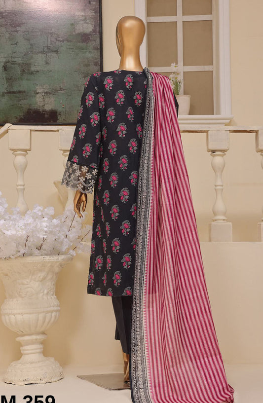 Bin Saeed Embroidered Lawn Stitched 3 Piece Suit - SM-359 - BS25EELV7 - Purple - Summer Collection