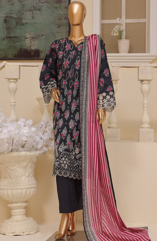 Bin Saeed Embroidered Lawn Stitched 3 Piece Suit - SM-359 - BS25EELV7 - Purple - Summer Collection