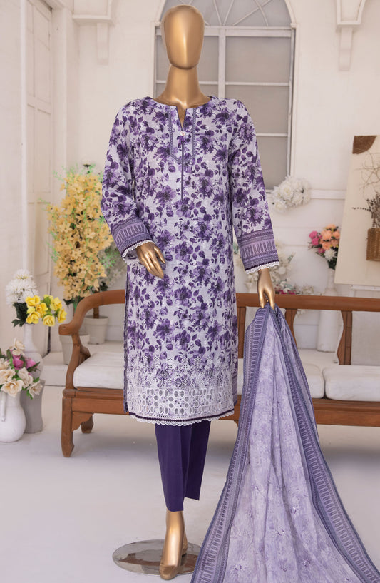 Elite by HZ Textile Chikankari Lawn Unstitched 3 Piece Suit - ELC-218 - HZ25ELCV2 - Purple - Summer Collection