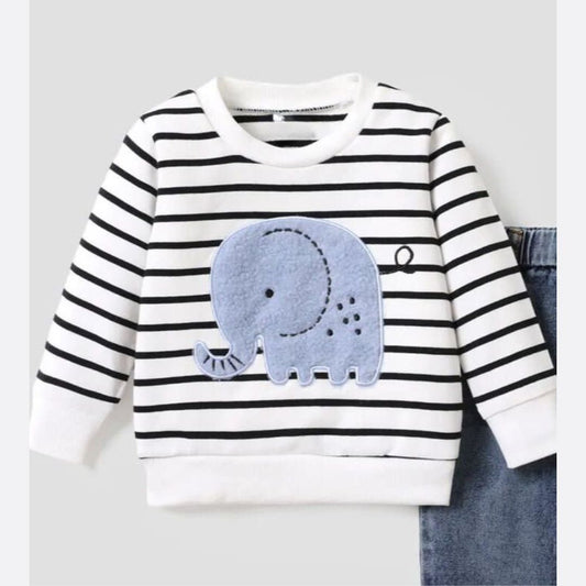 Elephant Sweatshirt for Kids - Stripes