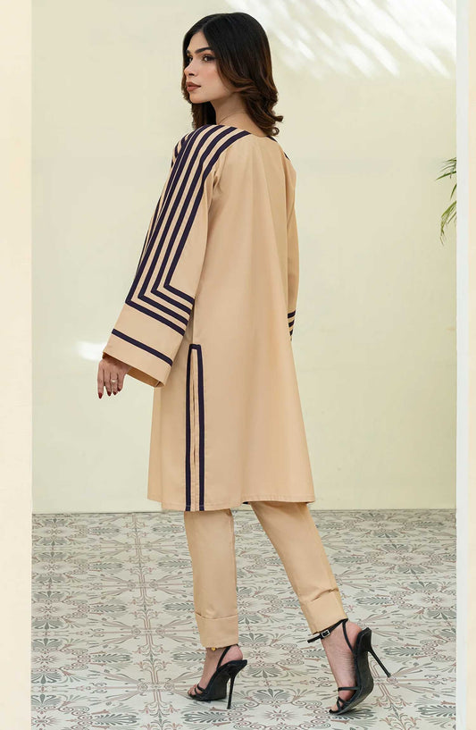 Rangeen Co-ords Wash n Wear Stitched 2 Piece - Empower - Fawn - Casual Collection