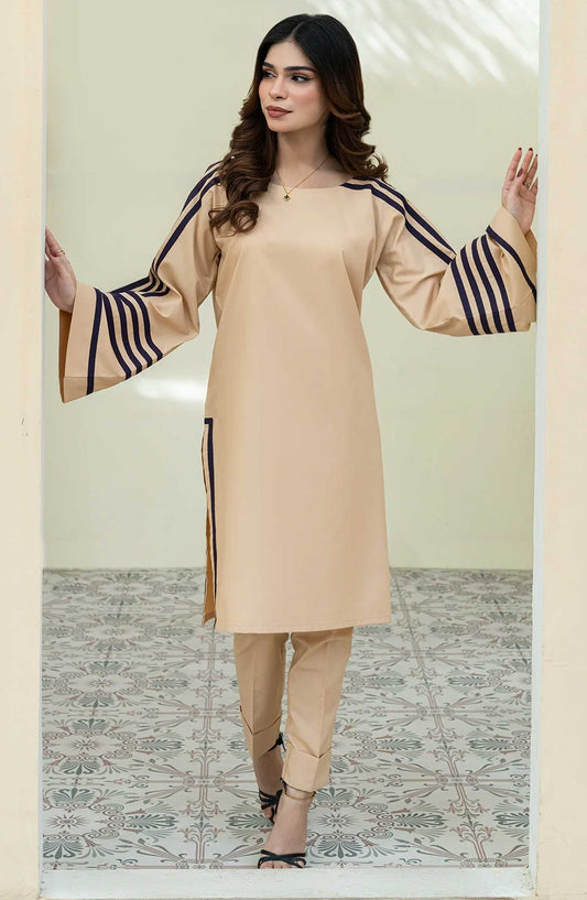 Rangeen Co-ords Wash n Wear Stitched 2 Piece - Empower - Fawn - Casual Collection