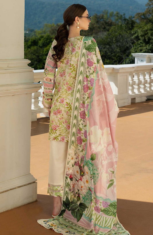 Elaf Embroidered Lawn Unstitched 3 Piece - EP 01 A - EL25L - Peach - Summer Collection