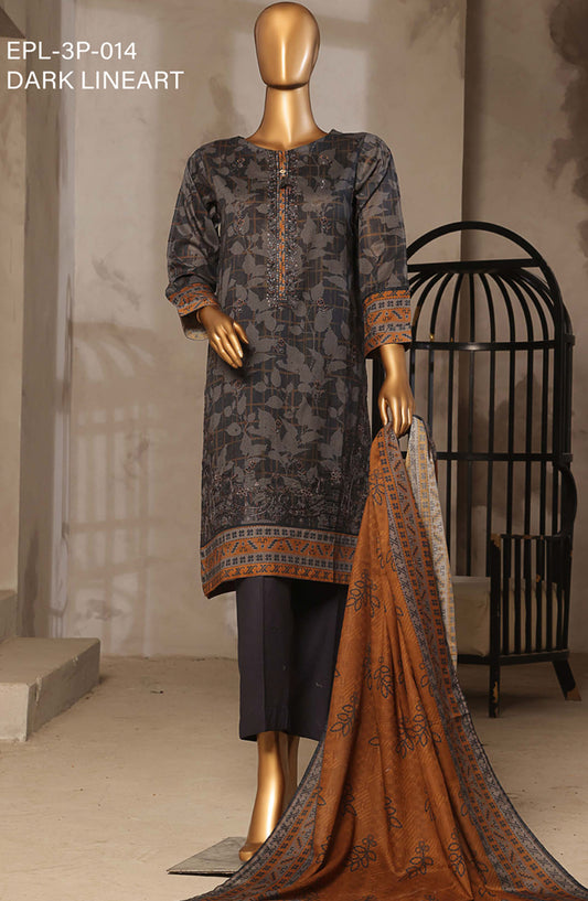 Aashkaaar by HZ Textile Embroidered Lawn Stitched 3 Piece Suit - EPL-3P-014 - HZ25ASHV4 - Black - Summer Collection