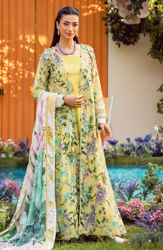 Elaf Printed Lawn Unstitched 3 Piece Suit - EPS-7A DAISY FIELDS - EL25ELPV2 - Yellow - Summer Collection