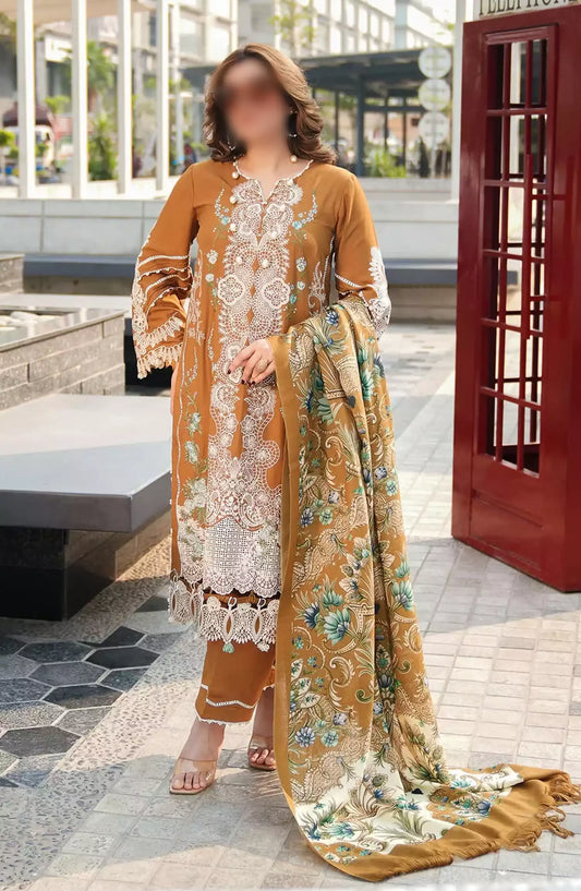 Elaf Winter Pashmina Shawl Collection 2024 - EPW-3A Sunkissed Meadows