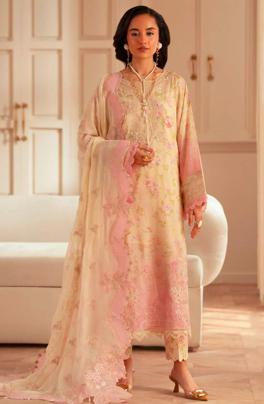 Feya by Nureh Embroidered Lawn Unstitched 3 Piece Suit - FE-05 - NU25FEL - Yellow - Summer Collection