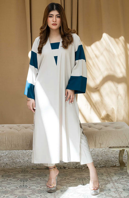 Rangeen Co-ords Wash n Wear Stitched 2 Piece - Femme - Grey - Casual Collection