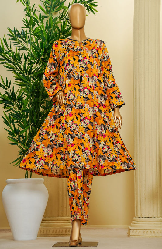 Amna Khadija Printed Lawn Stitched 2 Piece Suit - FFPC-03 - AM25FFPC - Yellow - Summer Collection