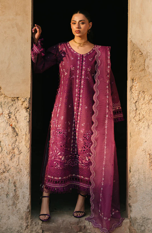 Sarang by Fiona Embroidered Lawn Unstitched 3 Piece Suit - Feride - FIO25SL - Purple - Summer Collection