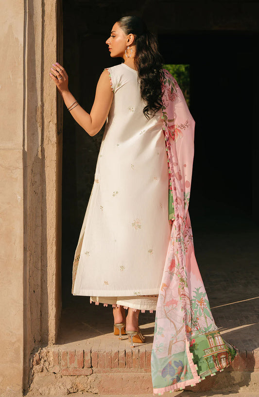 Sarang by Fiona Embroidered Lawn Unstitched 3 Piece Suit - Nevin - FIO25SL - Off White - Summer Collection