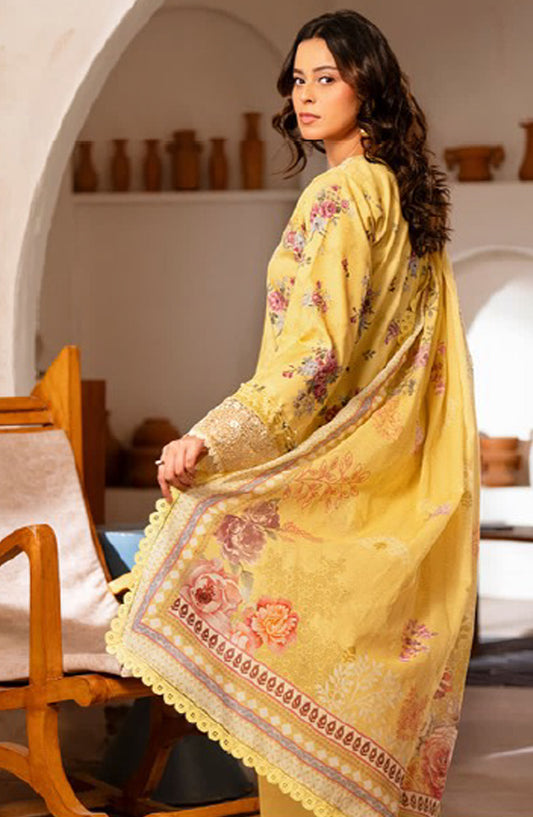 Zync by Florent Embroidered Lawn Unstitched 3 Piece Suit - FL-01-A - FL25ZL - Yellow - Summer Collection