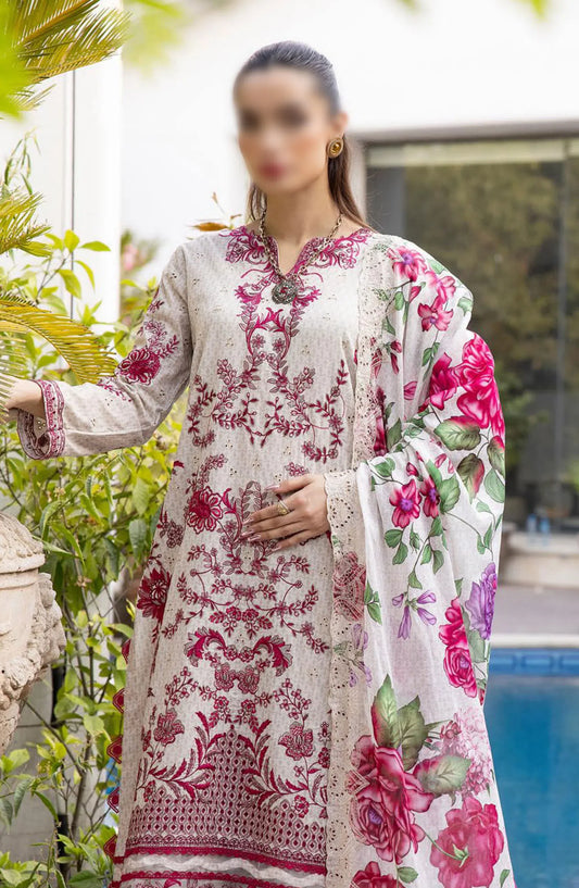 Minha Florum Luxury Embroidered Lawn Collection - FL-10