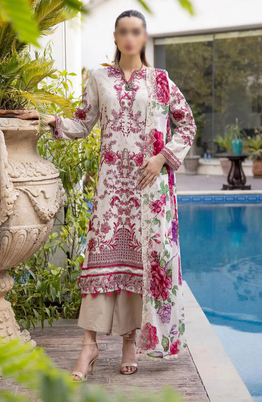 Minha Florum Luxury Embroidered Lawn Collection - FL-10