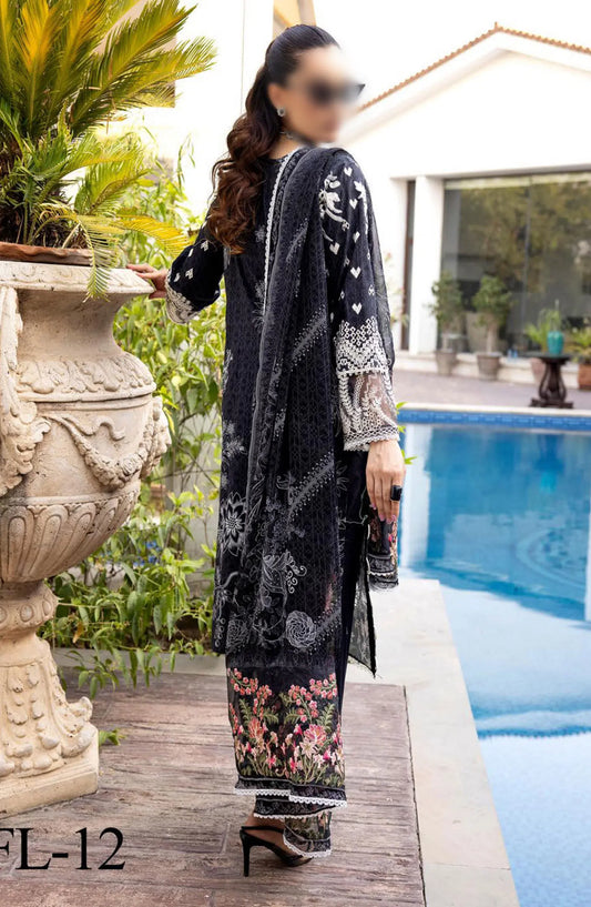 Minha Florum Luxury Embroidered Lawn Collection - FL-11