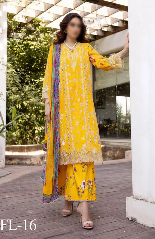 Minha Florum Luxury Embroidered Lawn Collection - FL-15