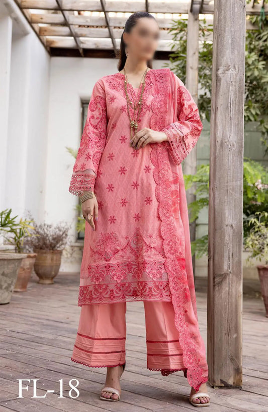 Minha Florum Luxury Embroidered Lawn Collection - FL-17