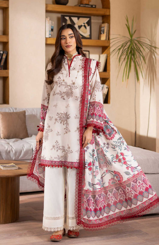 Mausummery Printed Lawn Unstitched 3 Piece - Flora - MUS25PL - White - Summer Collection