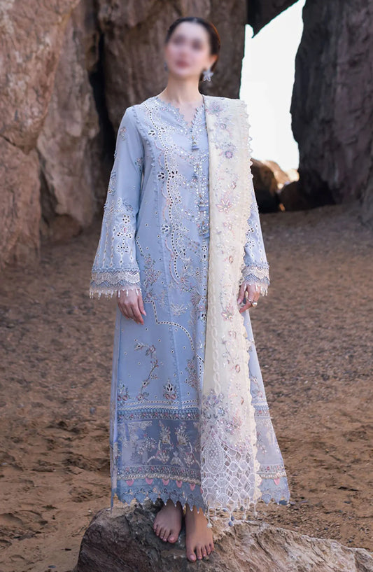 Qalamkar SAHIL KINARE Luxury Lawn Collection 2024 - FP-04 FIRUZE