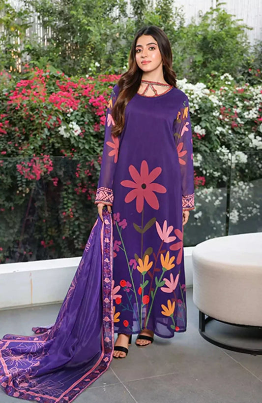 Jahanara Festive Stitched 2 Pc Collection By Nazmina - FR-761 Stunning embellishment dress