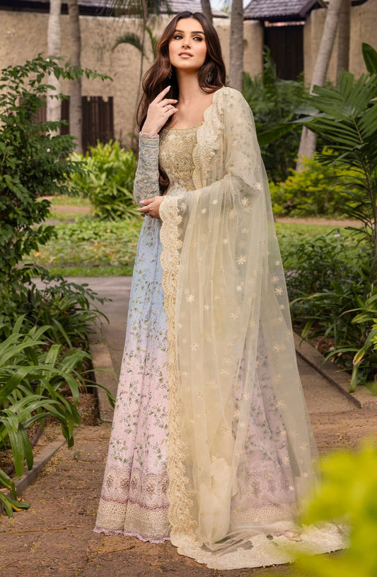 Zinnia by Faiza Saqlain Embroidered Lawn Unstitched 3 Piece Suit - Freesia - FS25ZL - Golden - Summer Collection
