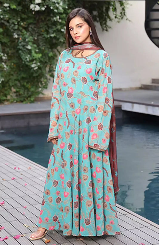 Jahanara Festive Stitched 2 Pc Collection By Nazmina - FRT-82 Charming Tea-Length Dress