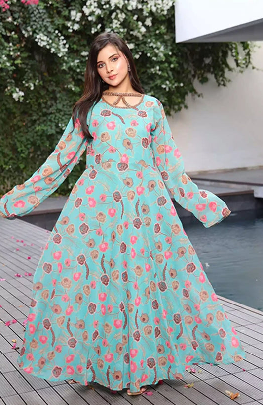 Jahanara Festive Stitched 2 Pc Collection By Nazmina - FRT-82 Charming Tea-Length Dress