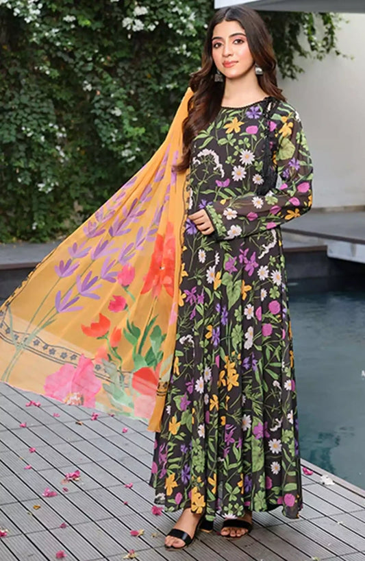 Jahanara Festive Stitched 2 Pc Collection By Nazmina - FRT-83 Sophisticated Shift Dress