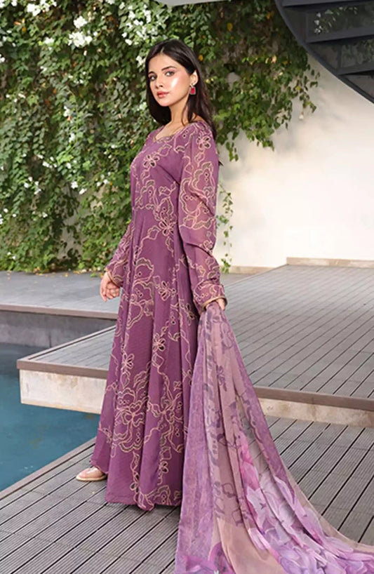 Jahanara Festive Stitched 2 Pc Collection By Nazmina - FRT-86 Delicate Wrap Dress