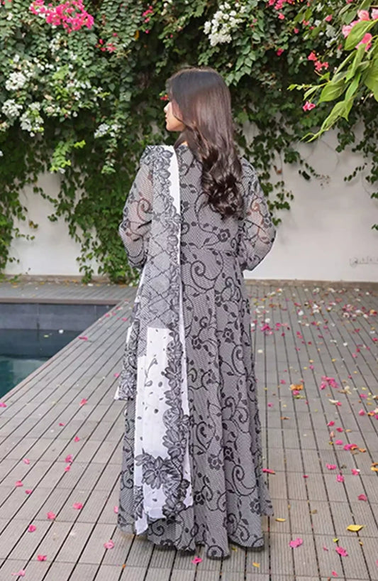 Jahanara Festive Stitched 2 Pc Collection By Nazmina - FRT-87 Romantic Maxi Dress