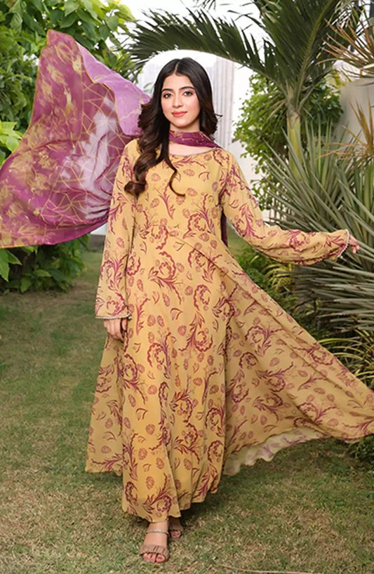 Jahanara Festive Stitched 2 Pc Collection By Nazmina - FRT-90 Whimsical A-Line Dress