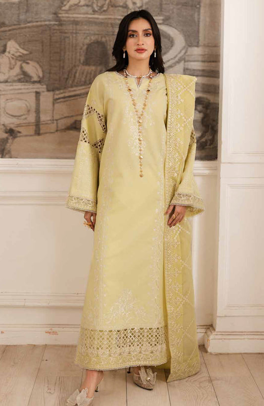 Mira by Freesia Embroidered Lawn Unstitched 3 Piece Suit - FS-50104 Hayat - MNM25MLL - Yellow - Summer Collection
