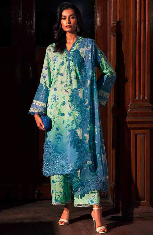 Glam Girl by Nureh Embroidered Lawn Unstitched 3 Piece Suit - GL-15 - NU25GG - Green - Summer Collection