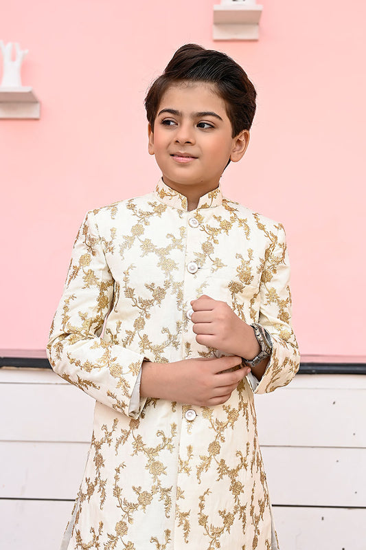 Exclusive Kids Sherwani Collection Vol 02 - Golden Mysore Sequence Sherwani - S10