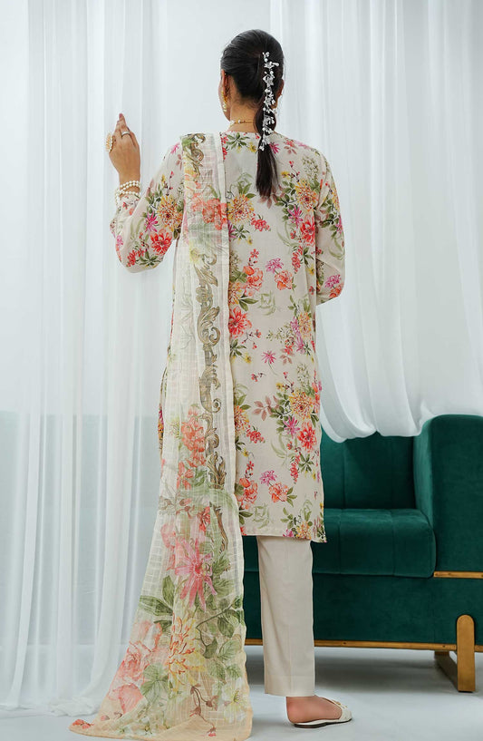 Gulraz by Amna Khadija Embroidered Lawn Stitched 3 Piece - GPE 02 - AK25G - White - Summer Collection