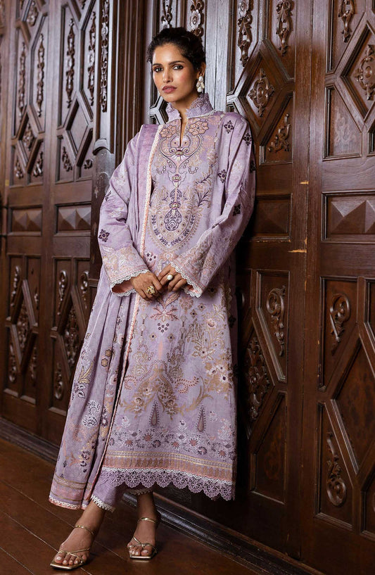 Seraph by Mushq Embroidered Jacquard Lawn Unstitched 3 Piece - HML25-09 Theidara - MQ25SL - Purple - Summer Collection