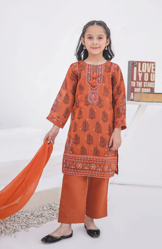 Chamak Dhamak Mother Daughter Formal Collection - HS 150 K (Orange)