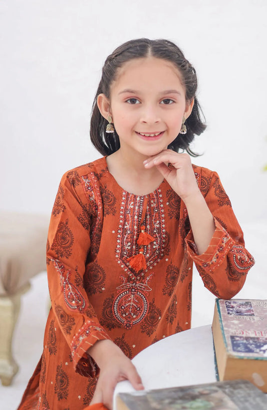 Chamak Dhamak Mother Daughter Formal Collection - HS 150 K (Orange)