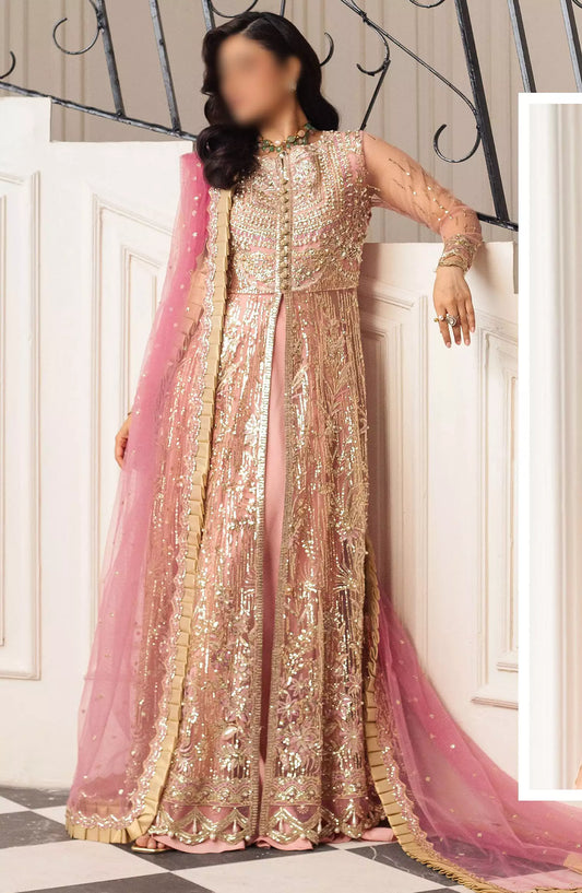 Hemline By Mushq Aura Debet Wedding Unstitched 2024 p1 - HUNWD240108 AMARANTH