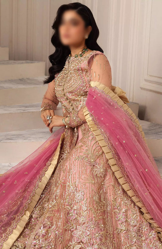 Hemline By Mushq Aura Debet Wedding Unstitched 2024 p1 - HUNWD240108 AMARANTH