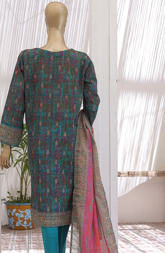 HZ Textile Printed Jacquard Lawn Unstitched 3 Piece Suit - JPC-26 - HZ25JPC - Blue - Summer Collection
