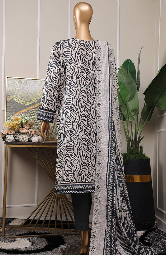 HZ Textile Embroidered Lawn Unstitched 3 Piece Suit - PEC-538 - HZ25PELV6 - Beige - Summer Collection