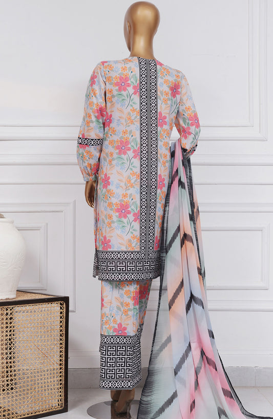 HZ Textile Printed Lawn Stitched 3 Piece Suit - PWW-103 Floral Hues - HZ25PANC - Summer Collection