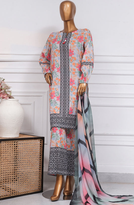 HZ Textile Printed Lawn Stitched 3 Piece Suit - PWW-103 Floral Hues - HZ25PANC - Summer Collection